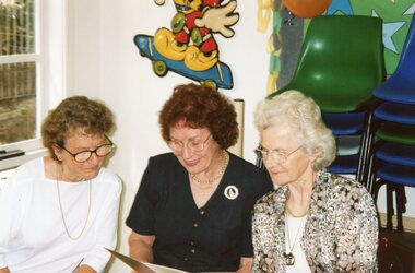 Photograph, Ladies at Vima's 100th birthday celebration at Park Orchards Community House, Circa 2004