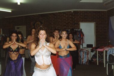 Photograph, Belly dancers at Park Orchards Community House, 1999