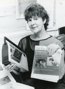 Photograph, POCH class instructor Pam Metcalf", How to live with teens", Unknown date