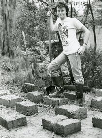 Photograph, Toby Cook, "mud-brick making" at POCH, Date unknown
