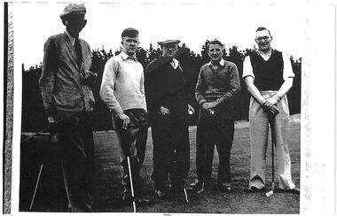 Photograph, Five golfers at the Park Orchards course, Unknown year