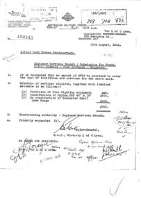 Report, A 1942 report for submission of funds for the Park Orchards facility, 1942