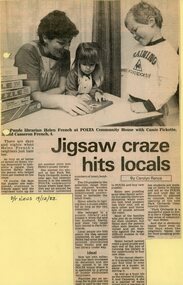 Newspaper, Board games at the Park Orchards Community House 1983