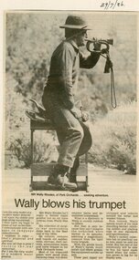Photograph, Wally Rhodes of Park Orchards Community House, collector of war memorabilia. Doncaster-Templestowe News on 29 July 1986