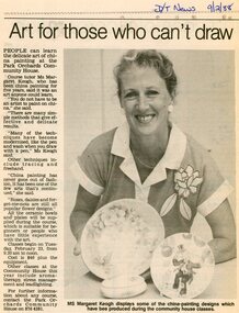 Photograph, China painting class at Park Orchards Community House, with tutor Margaret Keogh. Doncaster-Templestowe News 9 February 1988