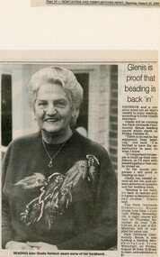 Photograph, Beading course at Park Orchards Community House, with tutor Gladys Rohrlach. Doncaster-Templestowe News 16 August 1988