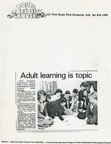 Photograph, POLTA Park Orchards Community House, 572 Park Road, Park Orchards, 3114. Adult learning classes