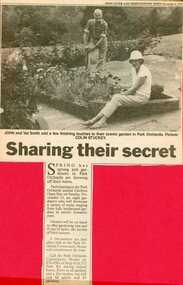 Photograph, Park Orchards Annual Gardens Open Day at Park Orchards Community House, with John and Val Smith. Doncaster and Templestowe News 4 November 1992
