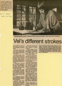 Newspaper, Coloured pencil classes at the Park Orchards Community House, with instructor Vel Hannah. Doncaster and Templestowe News 10 September 1985