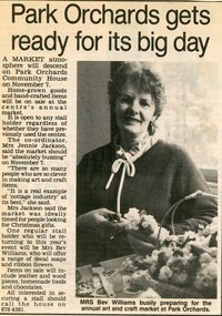 Newspaper, Annual market at Park Orchards Community House.  1987