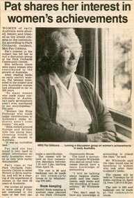 Newspaper, Women discussion group at Park Orchards Community House with leader Pat Gibbins.  Doncaster and Templestowe News 22 March 1988