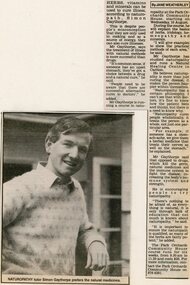 Newspaper, Naturopathy course at Park Orchards Community House with leader Simon Gaythorpe.   Doncaster and Templestowe News 7 August 1988