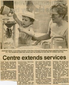 Newspaper, Cooking classes at Park Orchards Community House, with chef Harry Otto. Doncaster and Templestowe News 6 December 1989
