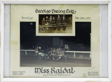 Photograph - Framed photo finish, Miss Raidal, 5 January 1971
