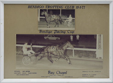 Photograph - Framed photo finish, Greg Matthews Photo, Bay Chapel, 11 January 1977