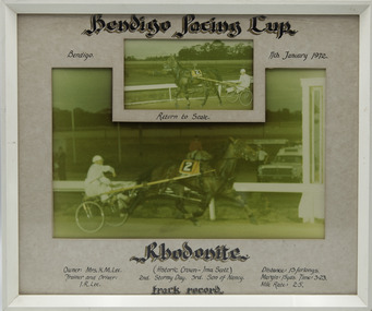 Photograph - Framed photo finish, Rhodonite, 11 January 1972
