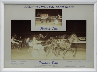 Photograph - Framed photo finish, Greg Matthews Photo, Freedom Day, 16 January 1979