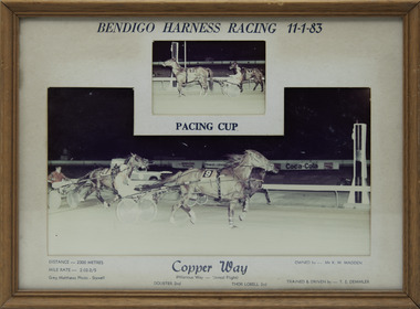 Photograph - Framed photo finish, Greg Matthews Photo, Copper Way, 11 January 1983