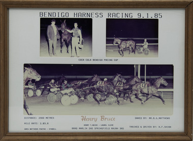 Photograph - Framed photo finish, Greg Matthews Photo, Henry Bruce, 9 January 1985