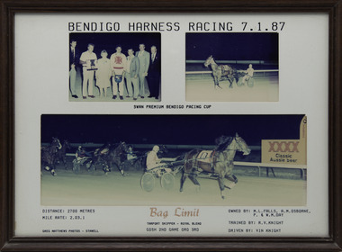 Photograph - Framed photo finish, Greg Matthews Photo, Bag Limit, 7 January 1987