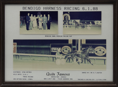 Photograph - Framed photo finish, Greg Matthews Photo, Quite Famous, 6 January 1988