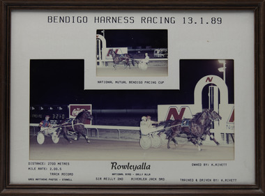 Photograph - Framed photo finish, Greg Matthews Photo, Rowleyalla, 13 January 1989