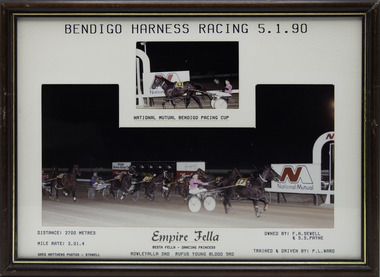 Photograph - Framed photo finish, Greg Matthews Photo, Empire Fella, 5 January 1990