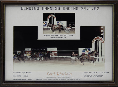 Photograph - Framed photo finish, Greg Matthews Photo, Lord Muckalee, 24 January 1992