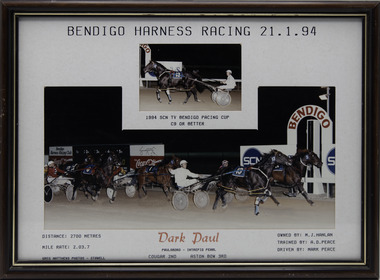 Photograph - Framed photo finish, Greg Matthews Photo, Dark Paul, 21 January 1994