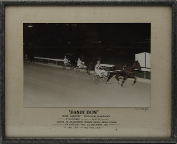Photograph - Framed photo finish, Adrian Boddington, Dandy Don, 26 December 1953