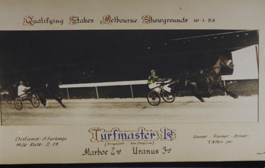 Photograph - Framed photo finish, Turfmaster, 10 January 1953