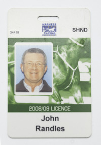 Card - Membership, Harness Racing Victoria Licence Season 2008/09