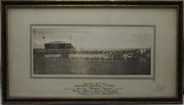 Photograph - Wooden framed photo finish, A Copley, Prince Pirate, 20 July 1936