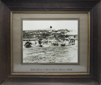 Photograph - Wooden framed photo finish, A Bad Smash at Epping Trots Sydney NSW