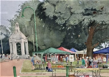 painting, Market Day by Brian Magree