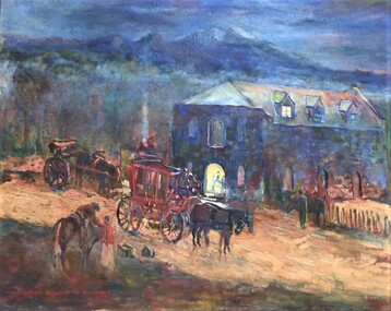painting, Rodney Read, 6am Coach Buangor to Ballaarat by Rodney Read, 1996