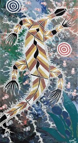 painting, Ralph Rogers, Untitled (Goanna) by Ralph Rogers (Bushka), 2019