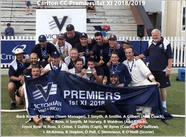 1st XI Premiers, Carlton CC 1st XI Premiers 2018/2019
