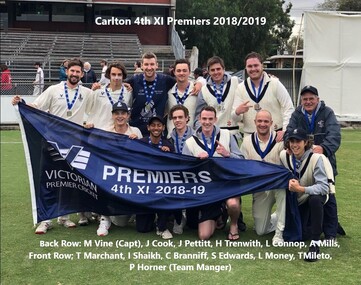 4th XI Premiers, Carlton CC 4th XI Premiers 2018/2019