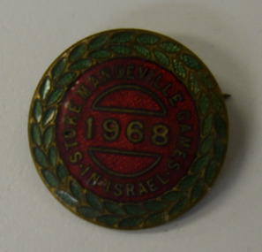 Lapel pin, Lapel pin from 1968 Stoke-Mandeville Games in israel