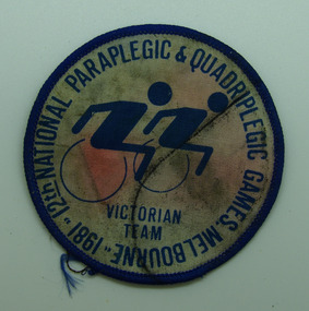 Patch, Victorian team patch for 12th National Paraplegic & Quadriplegic Games, Melbourne 1981
