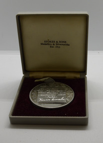Medal and Case, Medal and Case - 1960 Australian Paraplegic Games (Melbourne) Silver Medal - Kevin Coombs, Javelin, 1960