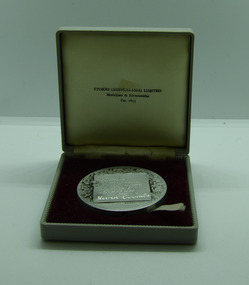 Grey medal case, Grey medal case containing silver medal from 1963 Victorian Paraplegic Games - Basketball - Kevin Coombs, 1960