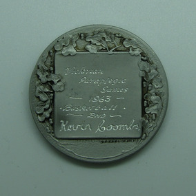 Silver medal, Silver medal from 1963 Victorian Paraplegic Games - basketball - Kevin Coombs, 1963