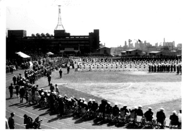 Photograph, Photo from opening ceremony of 1964 Tokyo Paralympic Games, mid 1960s