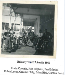 Photograph and label, Photograph of wheelchair athletes 1960, 1960
