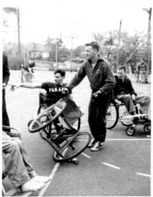 Photo, Photo of wheelchair basketballers Bruno Moretti and Robin Lucas, 1960s