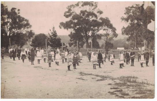 School students with instruments.