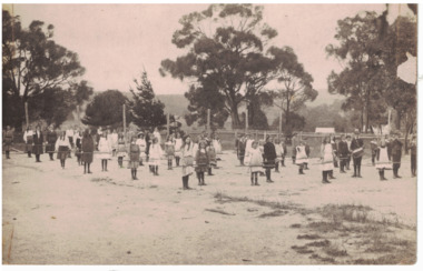 School students with instruments.