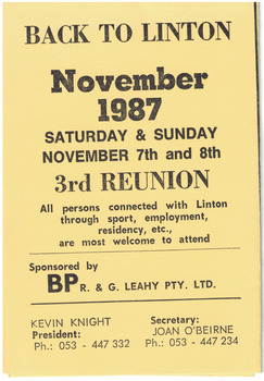 Programme for a reunion and dinner dance.